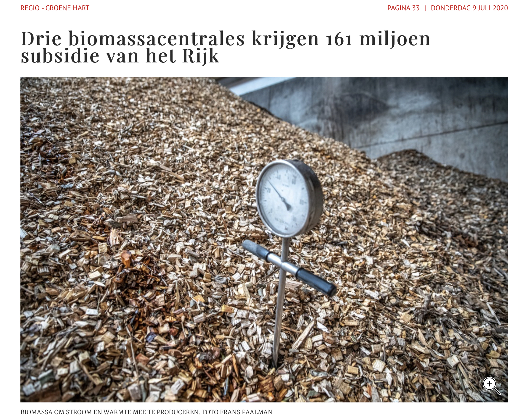 Drie biomassacentrales krijgen 161 miljoen subsidie van het Rijk