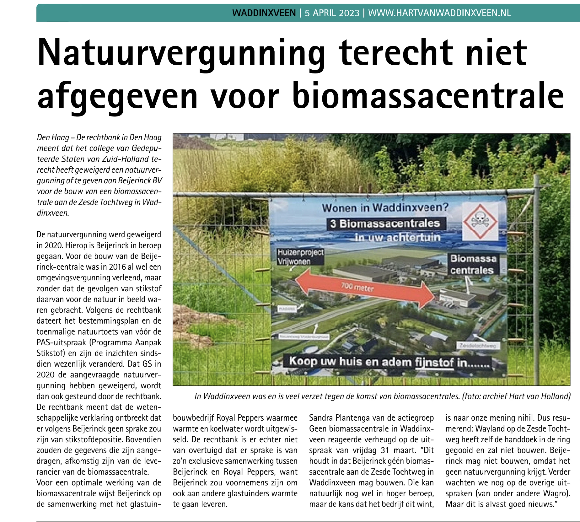Natuurvergunning terecht niet afgegeven voor biomassacentrale
